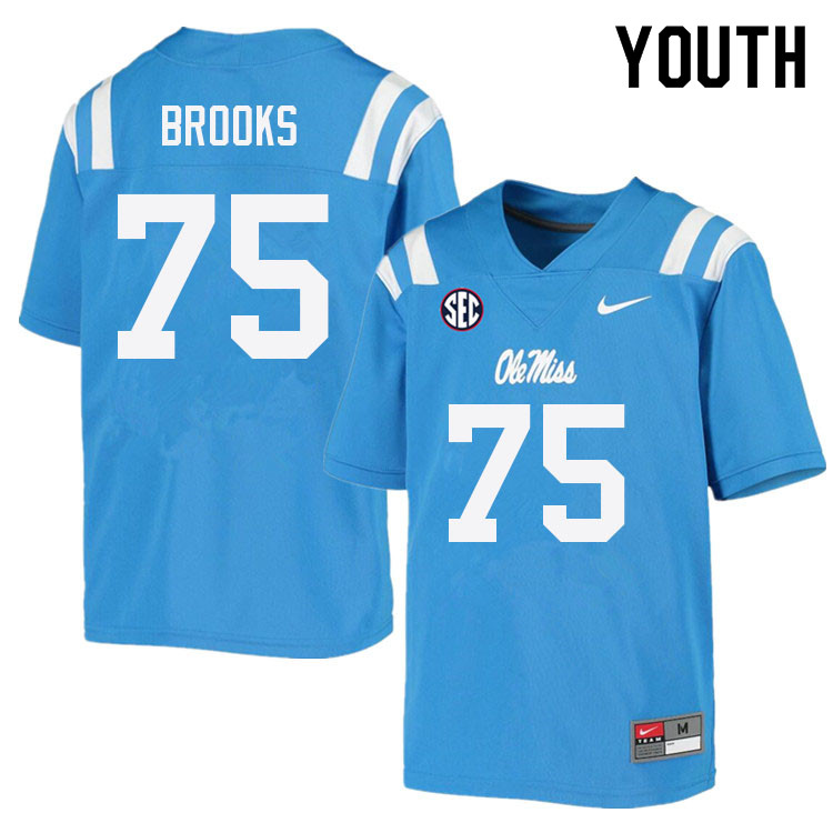 Mason Brooks Ole Miss Rebels NCAA Youth Powder Blue #75 Stitched Limited College Football Jersey XNG0458BB